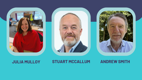 Photos of Julia Mulloy, Stuart McCallum and Andrew Smith 