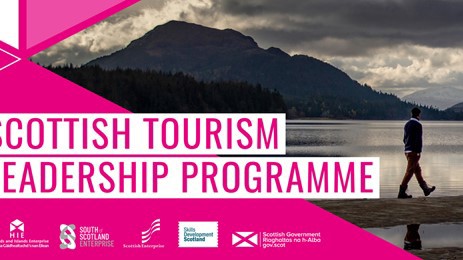 Scottish Tourism Leadership Programme graphic with partner logos